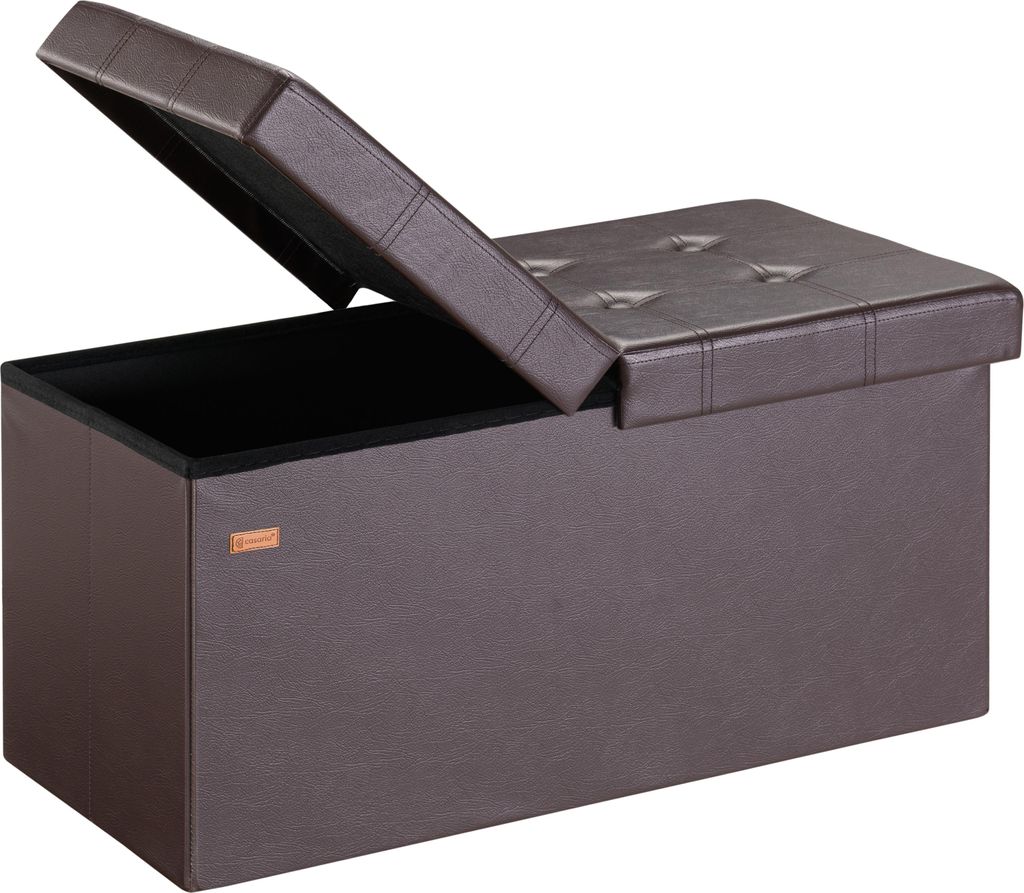Casaria Banc de rangement brun 80x40x40cm Coffre de Image du produit 