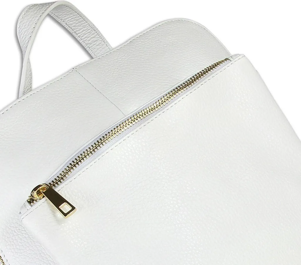 Libérez vos mains avec le sac à dos cuir blanc Toscanto compact