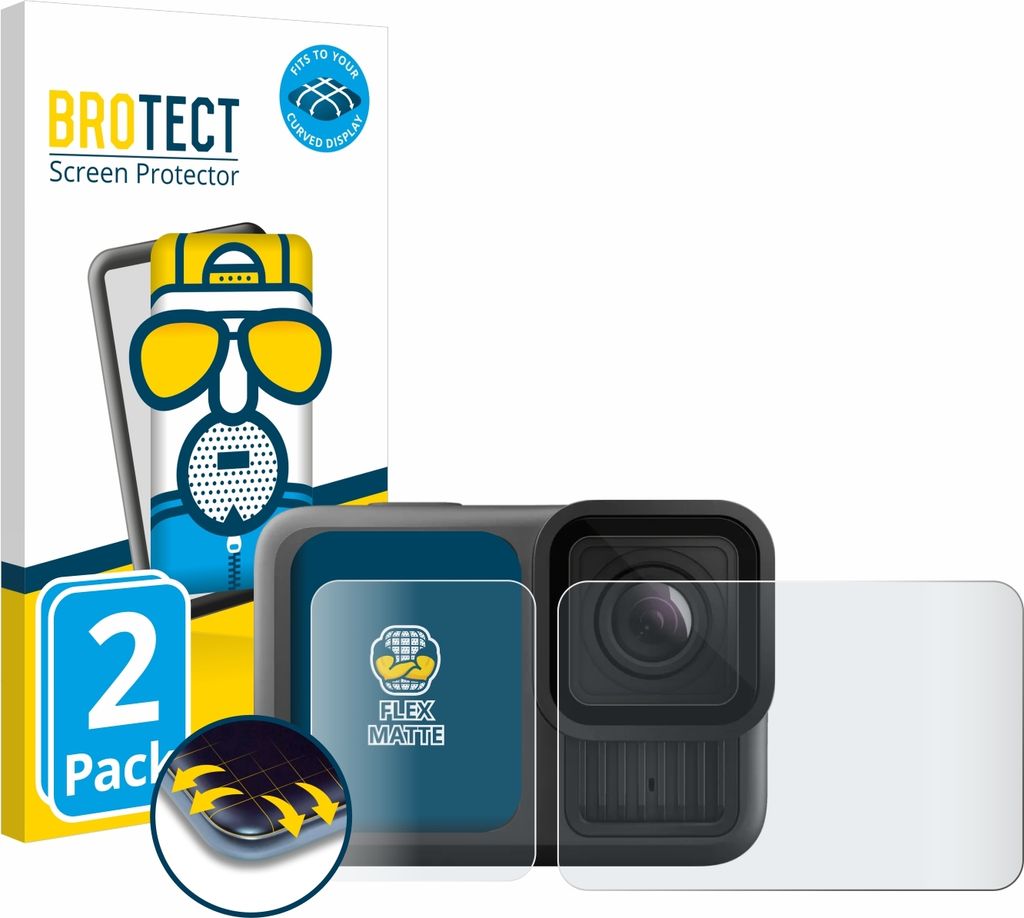 2x BROTECT Fullscreen Schutzfolie für GoPro Hero 13 Black Displayschutz Folie Fullcover Matt Entspiegelungsfolie