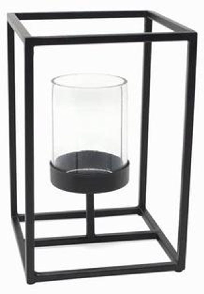 Windlicht Anila entfernen - Moderne Design - 10 x 15 cm - Schwarz - Stahl