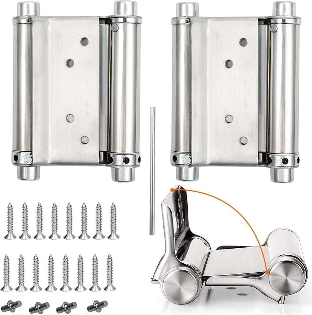 Pendeltürband Pendeltürscharnier Edelstahl Double Action Federscharnier Türband Scharnier für Salon, Cafe, Bar, Theke, Schwing-Türen, 2 Stück