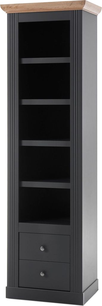 Bücherregal "Worcester" Standregal 61cm grau dunkel wotaneiche Landhaus-Stil