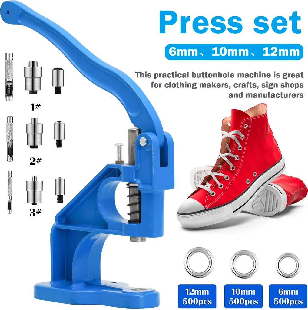 Presse à œillets universelle kit complet avec 1500 œillets et matrices