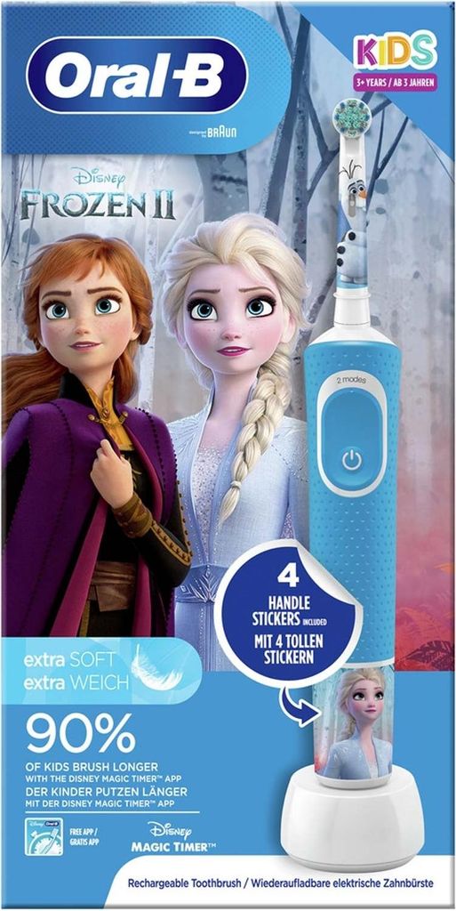 ORAL-B 80351764 - Gefrorene 2 elektrische Zahnbürste - Rundbürste - Ultraweiche Borsten - Geeignet für Kinder ab 3 Jahren