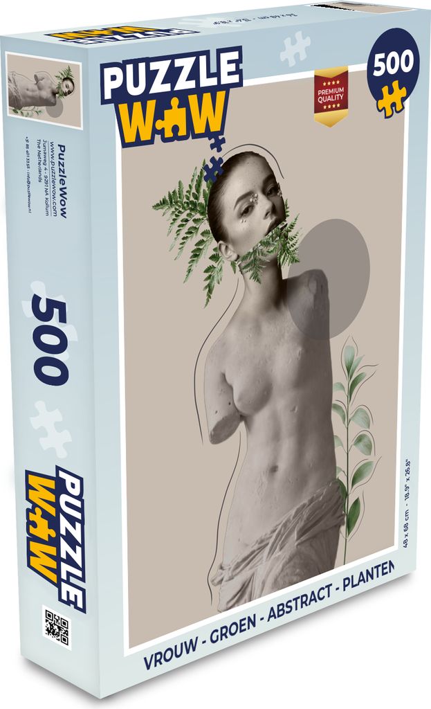 MuchoWow Puzzle 500 Teile Frau - Grün - Abstrakt - Pflanzen - Denken - Spiel - Toy