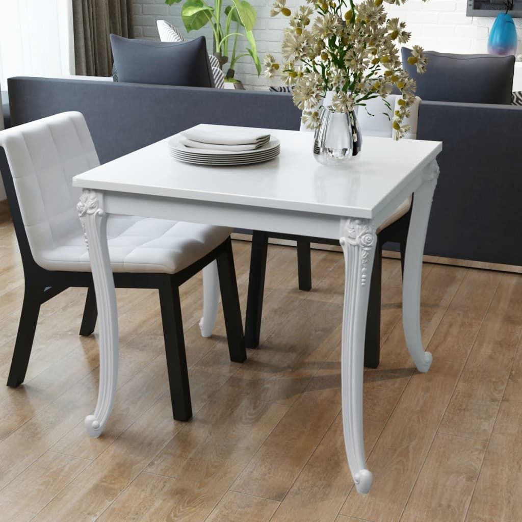 vidaXL Esstisch 80x80x76 cm Hochglanz-Weiß Produktbild 