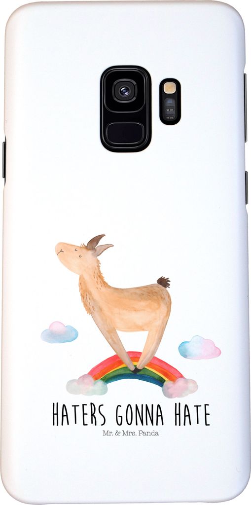 Mr. & Mrs. Panda Samsung Galaxy S9 Handyhülle Lama Regenbogen - Weiß - Geschenk, Hobby, Cover, Lamas, Hülle, Smartphone, Handy Case, Selbststän...