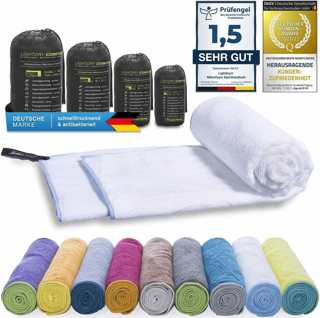 Mikrofaser Handtuch - Weiß - 60x120cm