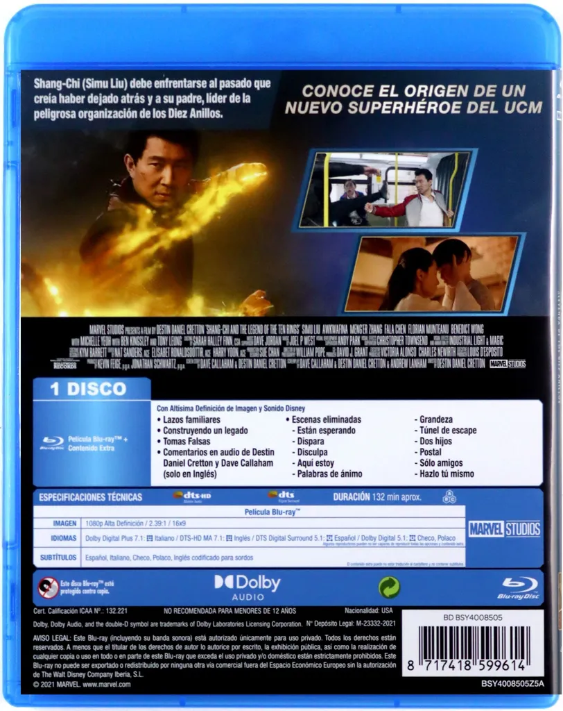 Shang-Chi Blu-ray Version Originale : Qualité Image et Son Spectaculaire