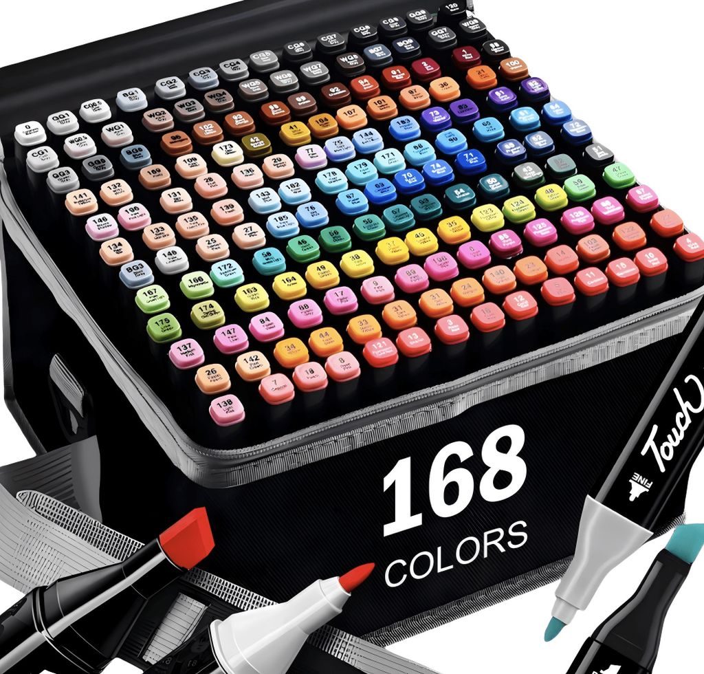 168 Farben Marker Stifte Set, Graffiti Stifte, Dual Tip Sketch Marker, Permanent Marker Stifte Set, Textmarker