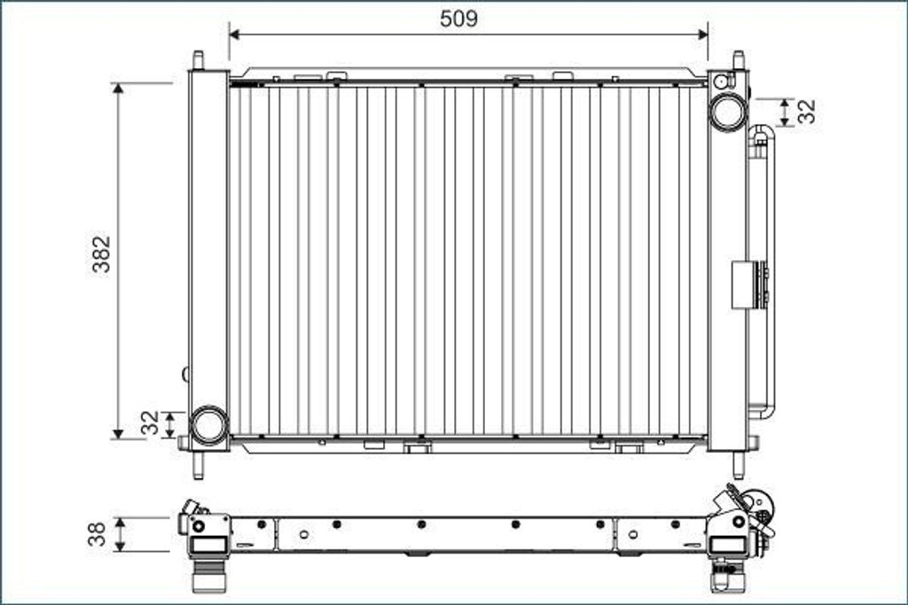 VALEO Kühlmodul Motorkühlmodul 822671 für RENAULT Clio III Schrägheck (BR0/1, CR0/1) Aluminium 5,4kg