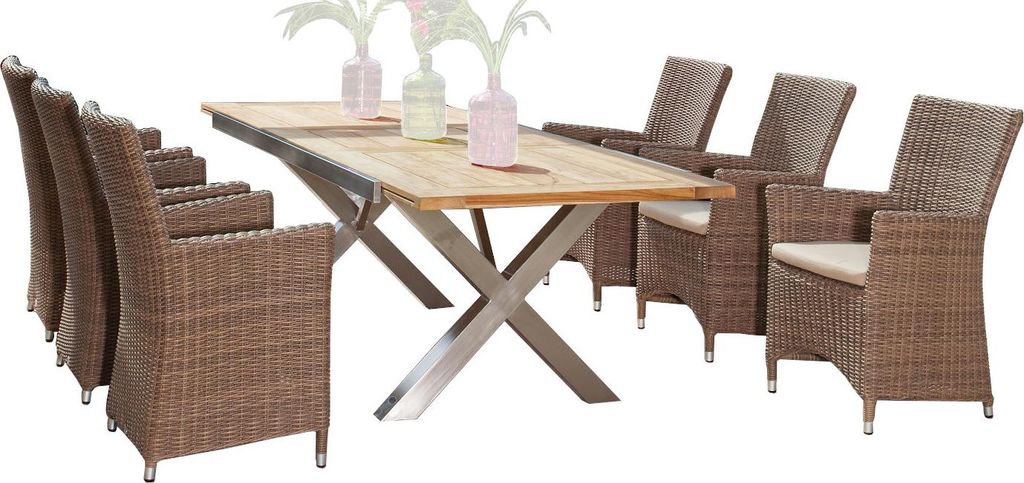 Sonnenpartner Ikarus & Spectra 7-teilige Sitzgruppe 190/250x100 cm rustic-stream
