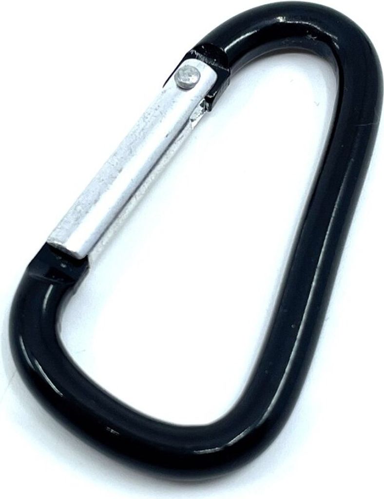 Aluminium-Karabiner Typ D 5 x 50mm, schwarz - Packung mit 1 Stück