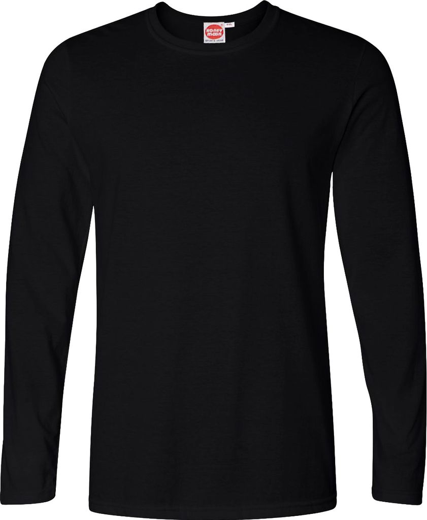 Übergrößen Basic-Longsleeve-T-Shirt HONEYMOON Schwarz 5XL