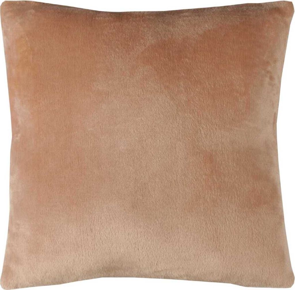 Dekokissen Kuschel "Celina", in der Größe "60 x 60cm" - Nougat - Kissenbezug mit Reißverschluss