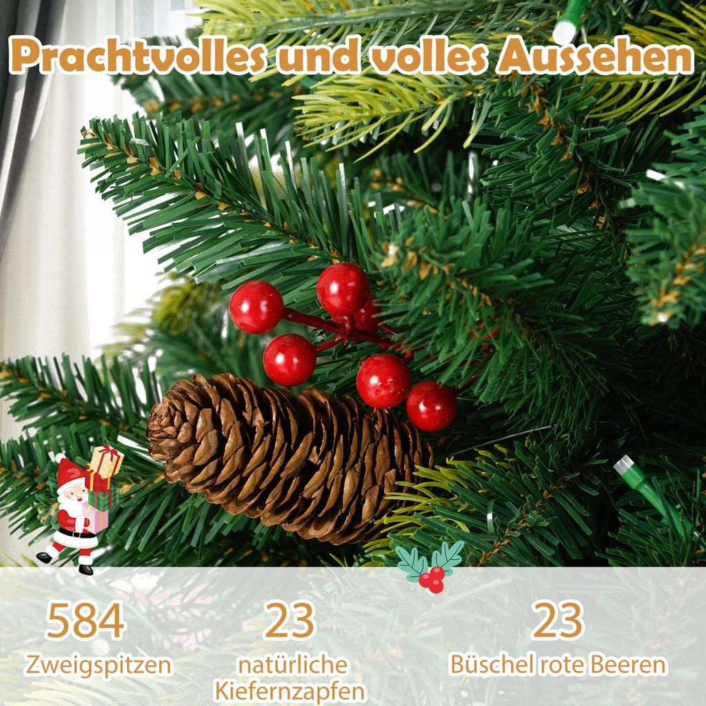 210 cm Künstlicher Weihnachtsbaum, Tannenbaum mit
