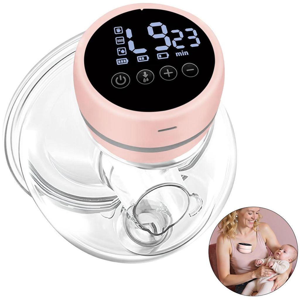 Milchpumpen, 2 Stück tragbare Milchpumpe, freihändig bedienbar, mit LED-Anzeige, 3 Modi und 12 Stufen und geringem Geräuschpegel, 900 mAh, 180ml