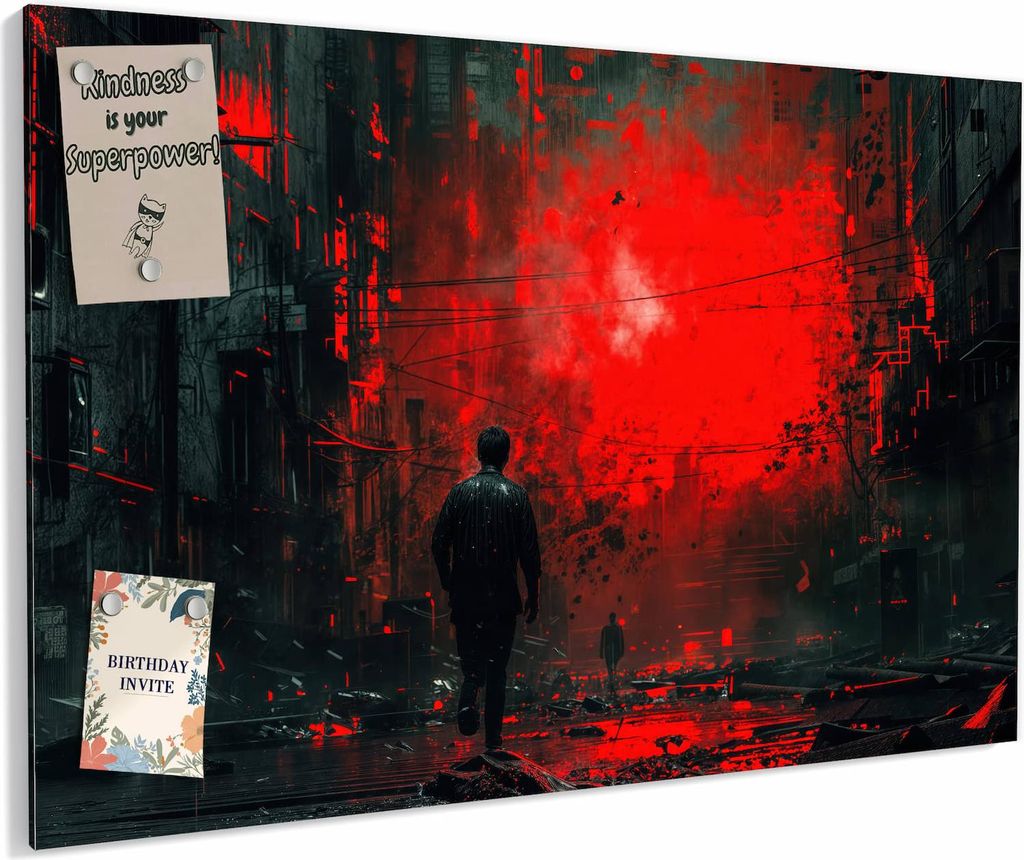 Magnettafel 90x60cm magnetisch & beschreibbar Metall-Board - Verlassene Strasse