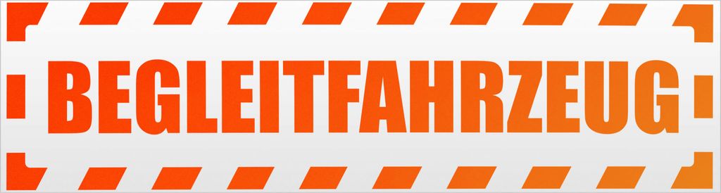Kiwistar Begleitfahrzeug gestreift Magnetschild Schild magnetisch - 20cm Neonorange - Magnetfolie für Auto PKW Kfz