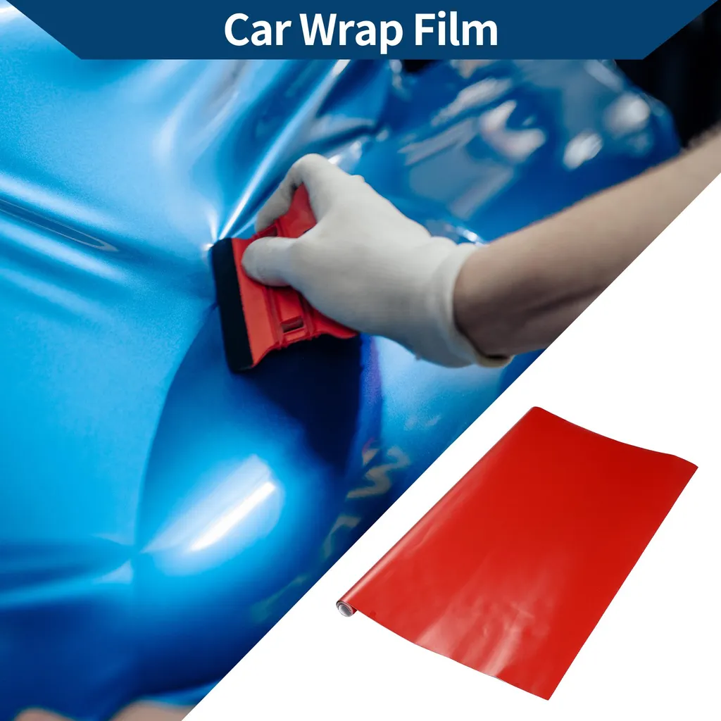 Film Protection Carrosserie Rouge Mat 90x152cm - Évitez Rayures et Coups PVC