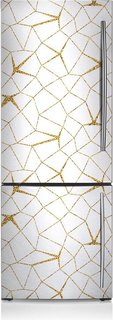 Kühlschrankmagne Kühlschrank Aufkleber Magnetfolie Dekoration 60x180 cm - Goldenes Mosaik.