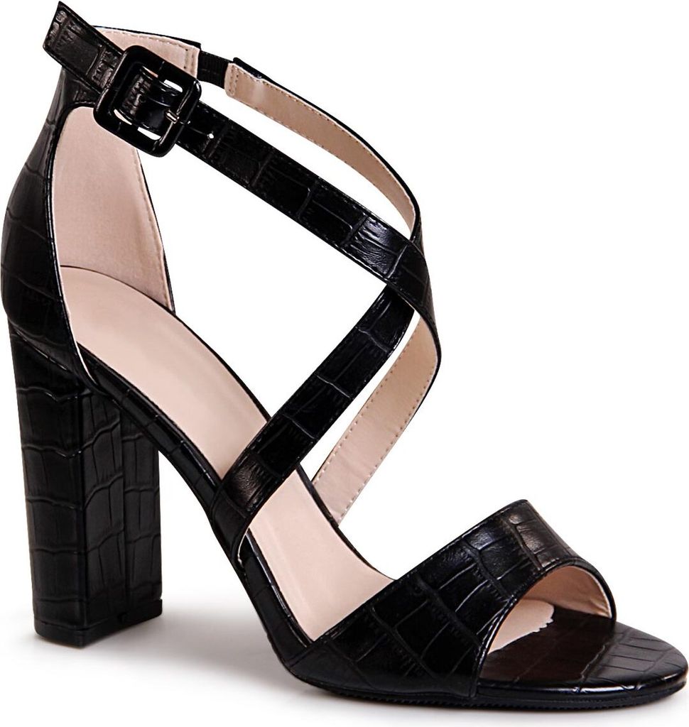 topschuhe24 1843 Damen Riemchen Sandaletten Pumps, Farbe:Schwarz, Größe:39 EU
