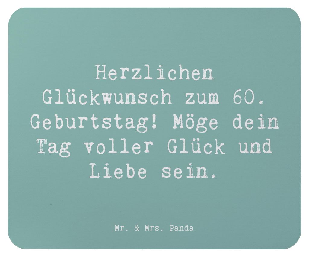 Mr. & Mrs. Panda Mousepad Spruch 60. Geburtstag Glückwunsch - Meeresbrise - Geschenk, Mauspad, mousematte, zukünftige Abenteuer, schöne Erinneru...