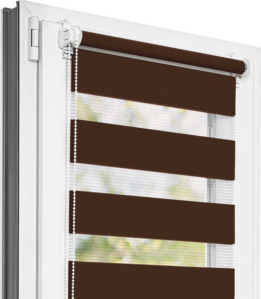 Estika Doppelrollo Klemmfix - 45 x 150 cm - Kastanienbraun Produktbild 