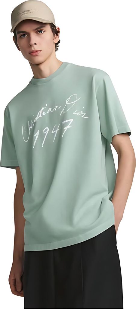 Dior Handwritten Christian Dior T Shirt Herren grün