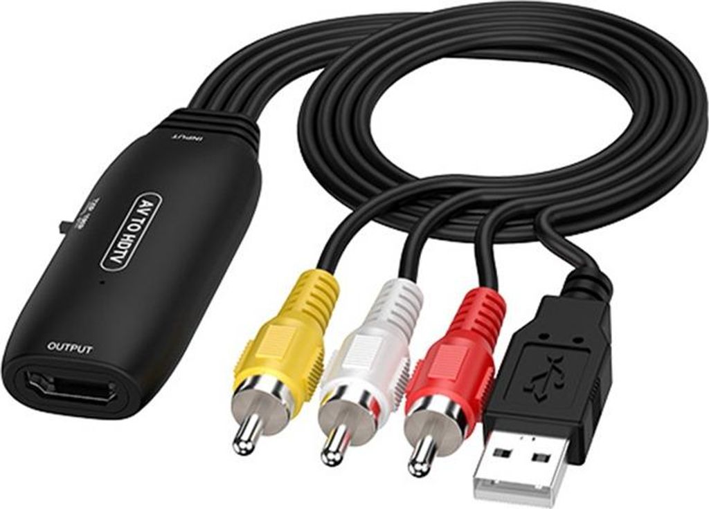 INF AV zu HDMI Konverterkabel - RCA Composite auf HDMI Adapter mit USB