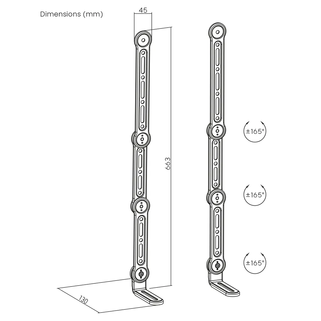 Support VESA Robuste pour Barre de Son 15kg Maclean MC-335 Large Format