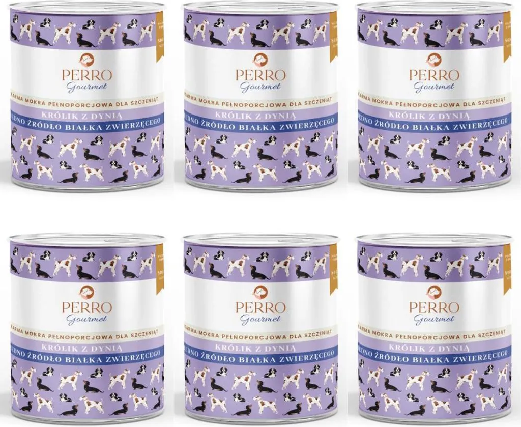 Pâtée Chiot Digeste Lapin et Citrouille sans Céréales - 6 x 800 g