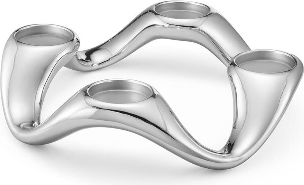 Georg Jensen COBRA ROUND CANDLEHOLDER STAINLESS STEEL, MIRROR 10019313