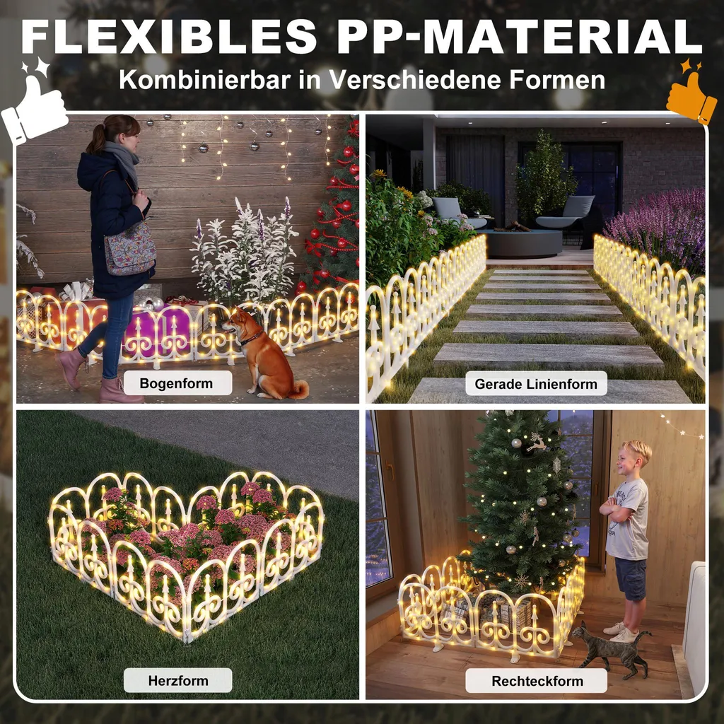 Bordure de jardin décorative blanche à bords bombés en plastique 3m - 4