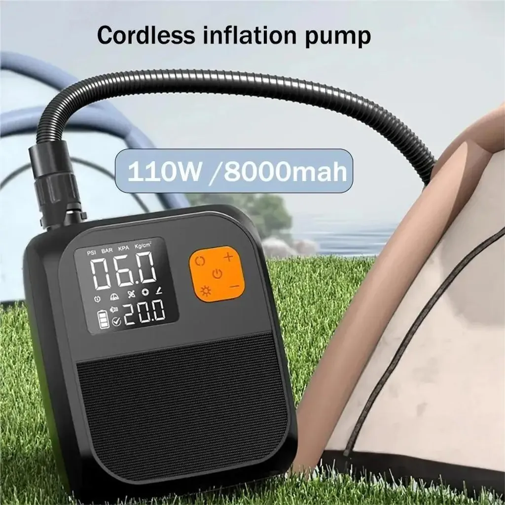Ruitx Pompa Elettrica Sup, 20psi Gonfiatore Elettrico Portatile 12V DC Alta Pressione Compressore con Auto Off/Gonfiaggio & Sgonfiaggio Doppio Stadio, per Paddle Board/Kayak/Tenda/Barca/Materasso