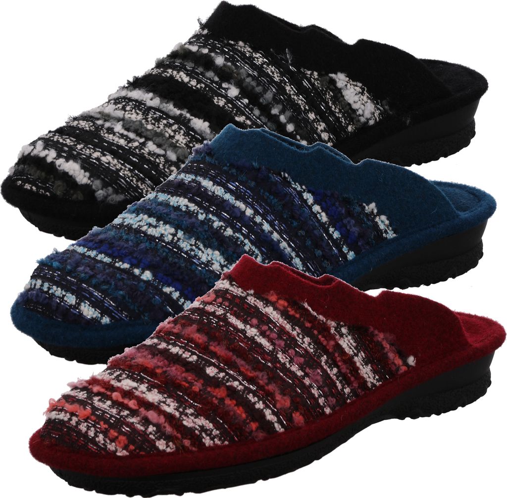 Rohde Damen Hausschuhe Pantoffeln Softfilz Emden 2251, Größe:39 EU, Farbe:Blau