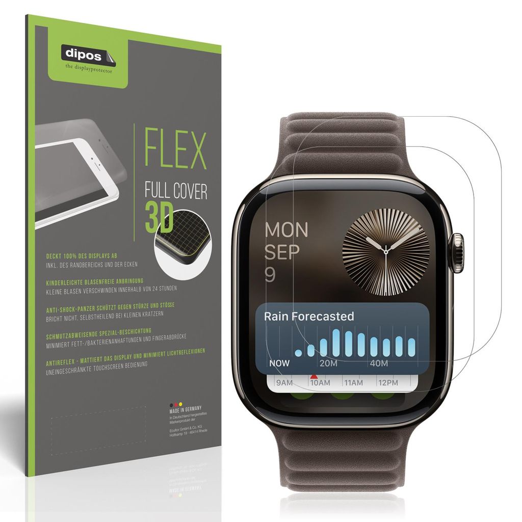 2x Full Cover Schutzfolie matt für Apple Watch SE 3 40mm Produktbild 