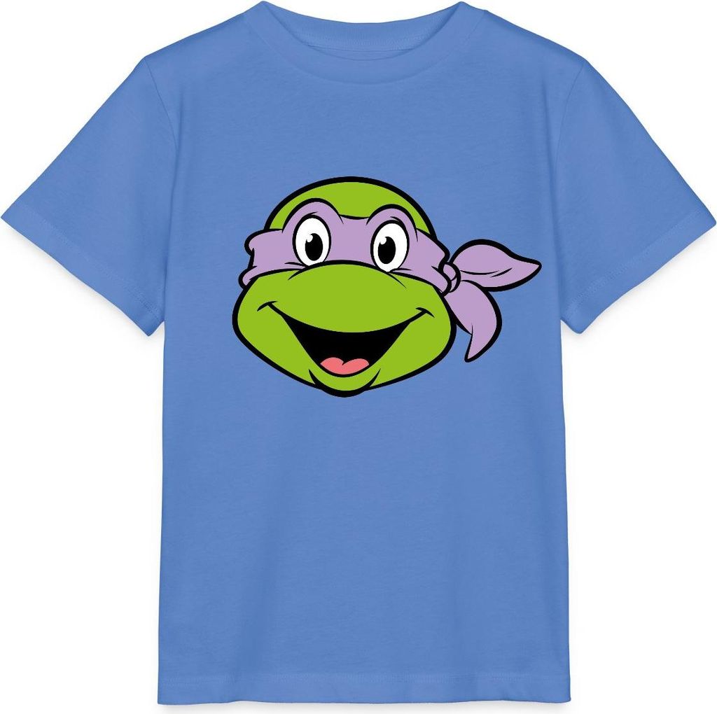 Spreadshirt Teenage Mutant Ninja Turtles Donatello Kostüm Karneval Kinder Basic T-Shirt, 98/104 (3-4 Jahre), Blau