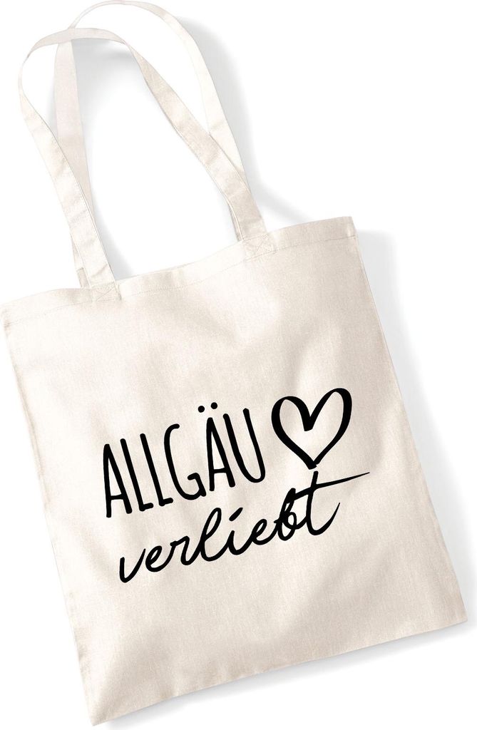Huuraa Jutebeutel Allgäu verliebt 10 Liter Natural Baumwolle Tasche Geschenkidee