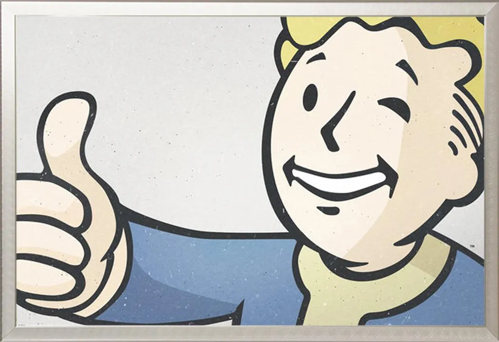 Poster Fallout 4 avec cadre Shinsuke aluminium argenté et acrylique