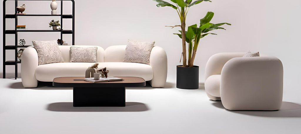 Modernes Wohnzimmer-Set Stilvoller 3-Sitzer Edler Polstersessel 2tlg