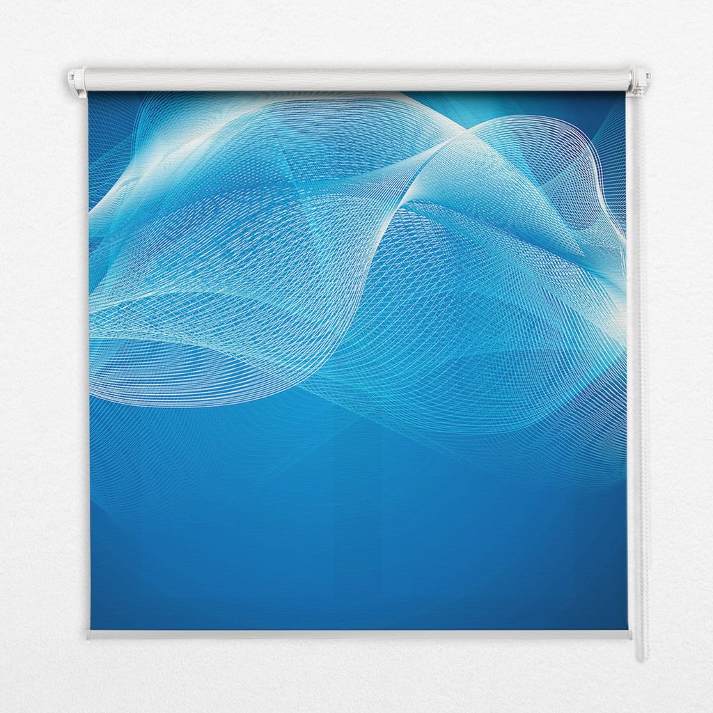 Seitenzug-Rollo Fensterrollo Jalousie - Thermo-Rollo Verdunkelungsrollo - 130x140 cm - Blaue Animation