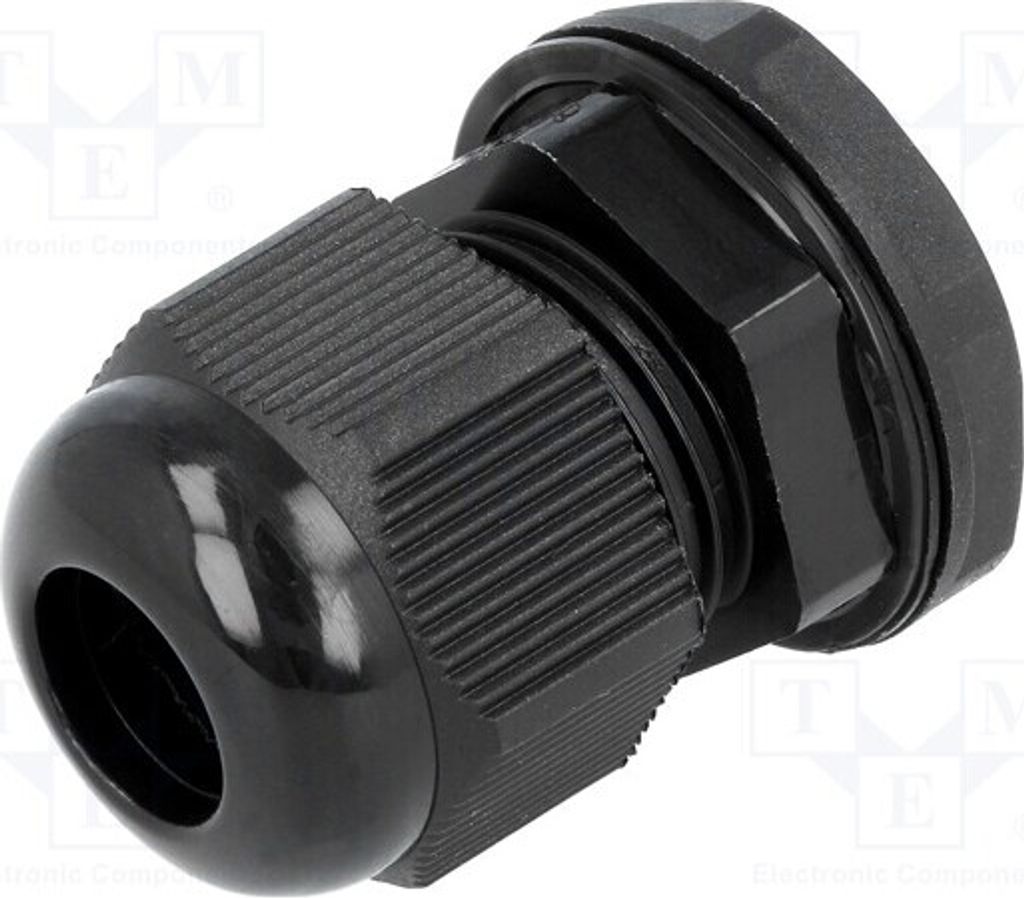 1x Kabelverschraubung UL94V-2 EG-11 n schwarz Mat: IP68