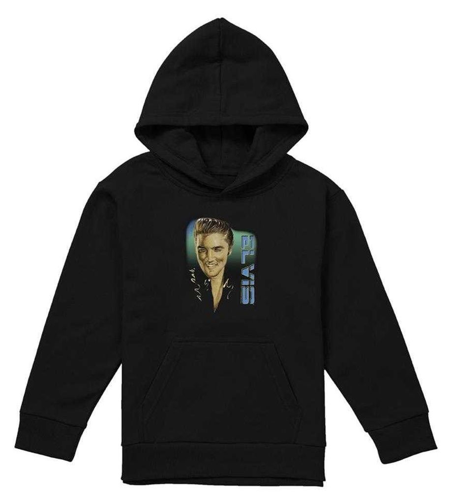 Elvis Presley - "56" Kapuzenpullover für Kinder TV33154 (128) (Schwarz)