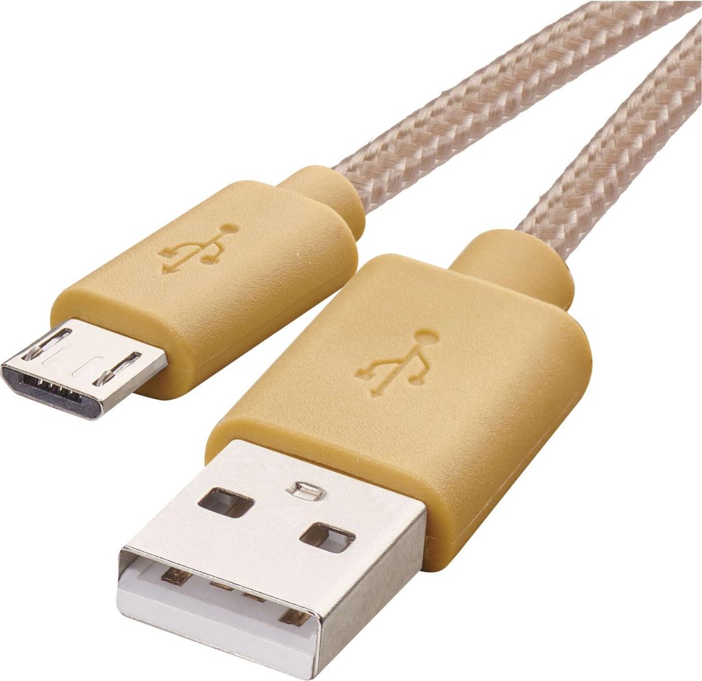 EMOS micro-USB Schnellladekabel auf USB-A 2.0, 480 Mbit/s Ladekabel A auf micro-B für Schnelladen und Datenübertragung, 1 m, goldfarben, SM7006Y