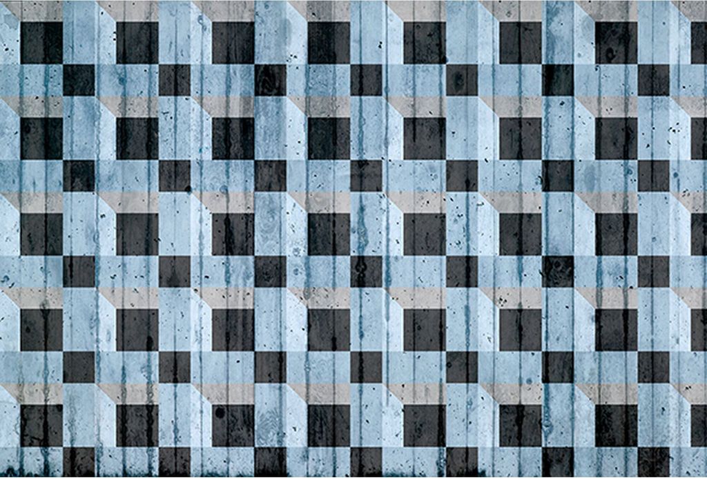 Tadessi Fototapete | 3D | 4.00 m x 2.70 m | Blau | Schwarz | Wandbild | Digitaldruck