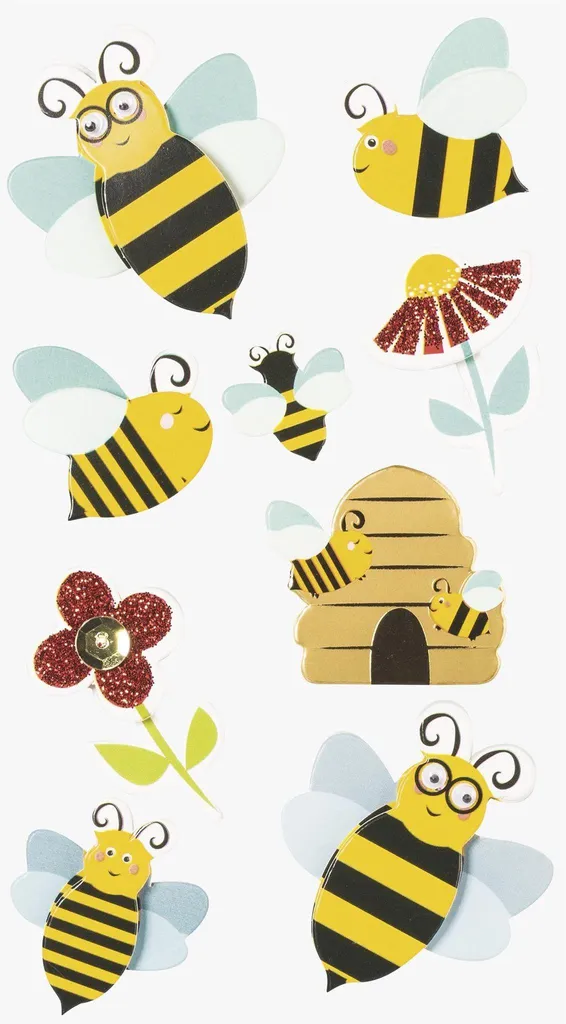 Stickers Abeilles StickerMix Heyda pour scrapbooking et décoration DIY
