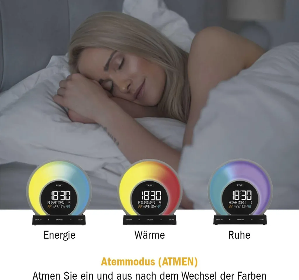 Réveil SOLUNA TFA changement de couleur et simulateur d'aube bien-être - 8