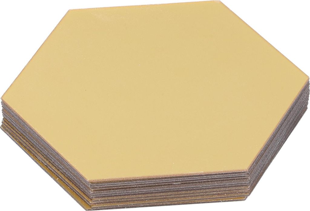 4 Set Spiegel Wandaufkleber Acryl Sechseck abnehmbares Dekor Abziehbild Hintergrund Heimdekoration12.6cm Gold