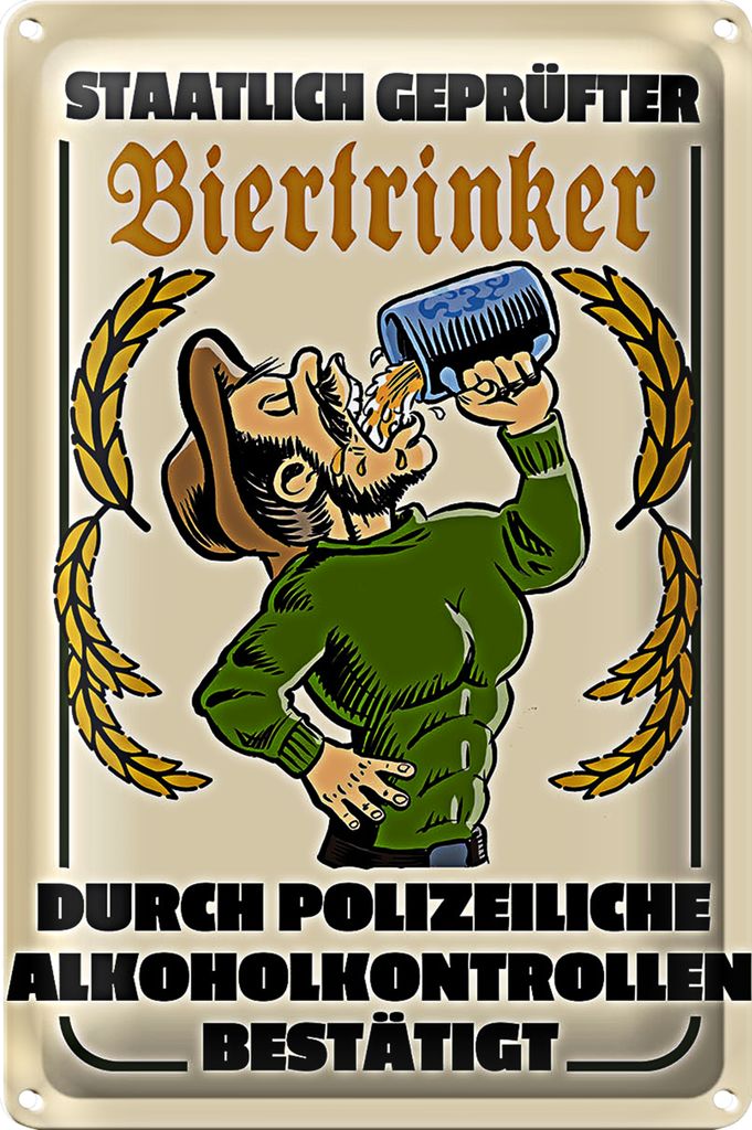 Blechschild 20x30cm staatlich er Biertrinker